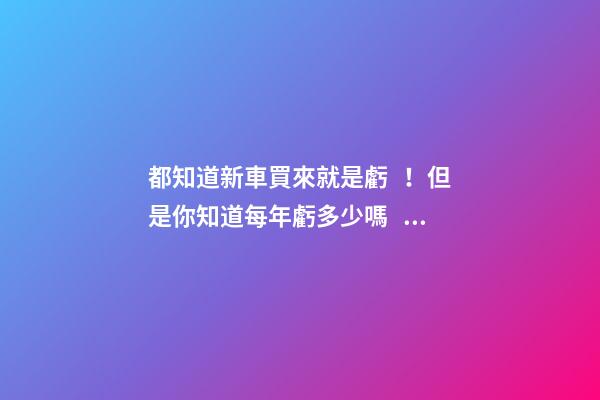 都知道新車買來就是虧！但是你知道每年虧多少嗎？